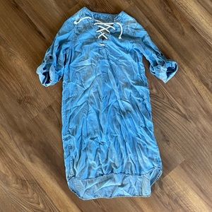 SOLD Denim Lace Up Dress